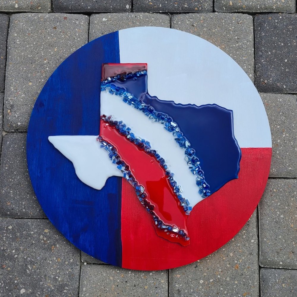 State of Texas Wall Art, Geode Style